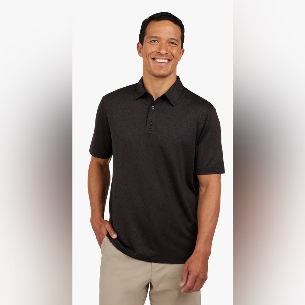 Chaps Men's & Big Men's Everyday Performance Athletic Black Golf Polo Size Large